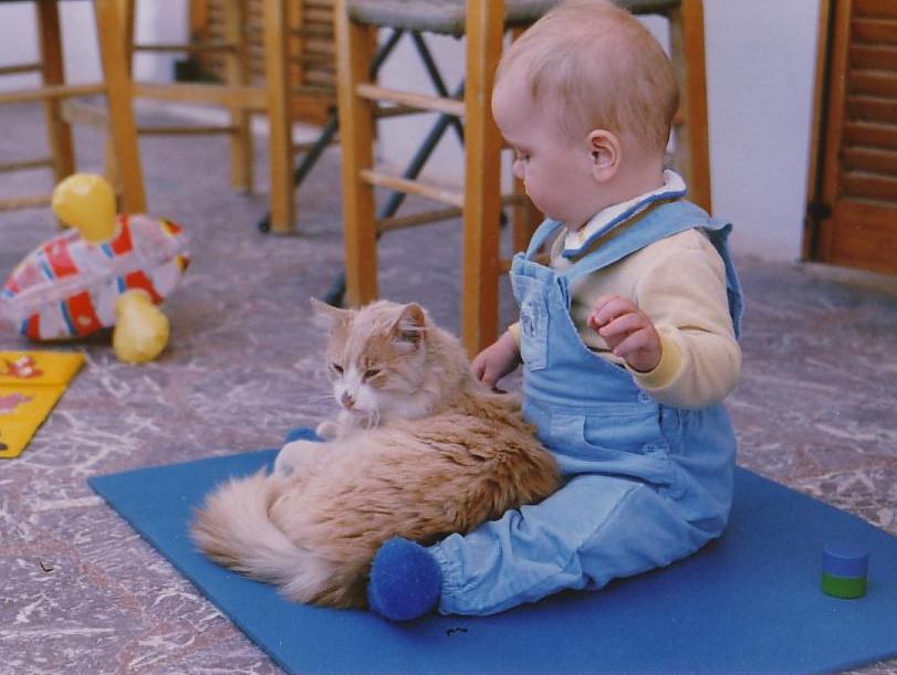 R. mit Kretakatze (Makrijalos Mai 1988)