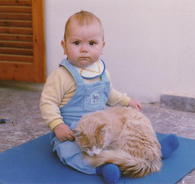 R. mit Kretakatze (Makrijalos Mai 1988)