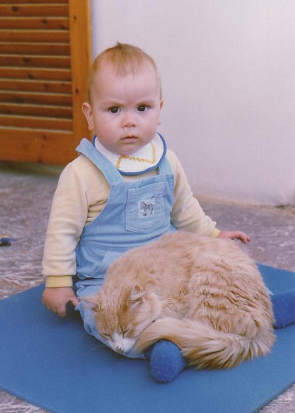 R. mit Kretakatze (Makrijalos Mai 1988)