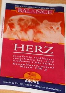 Beschriftung von Tiefkühl-Fertigfutter der Firma Bächle (Dezember 2003)